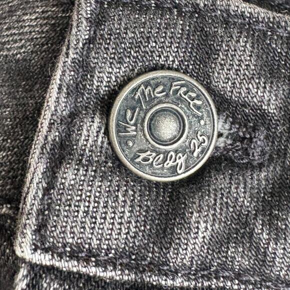 Free People We The Free Fringe Denim Mini Skirt 25 Boho Western Streetwear NWT - Picture 4 of 7